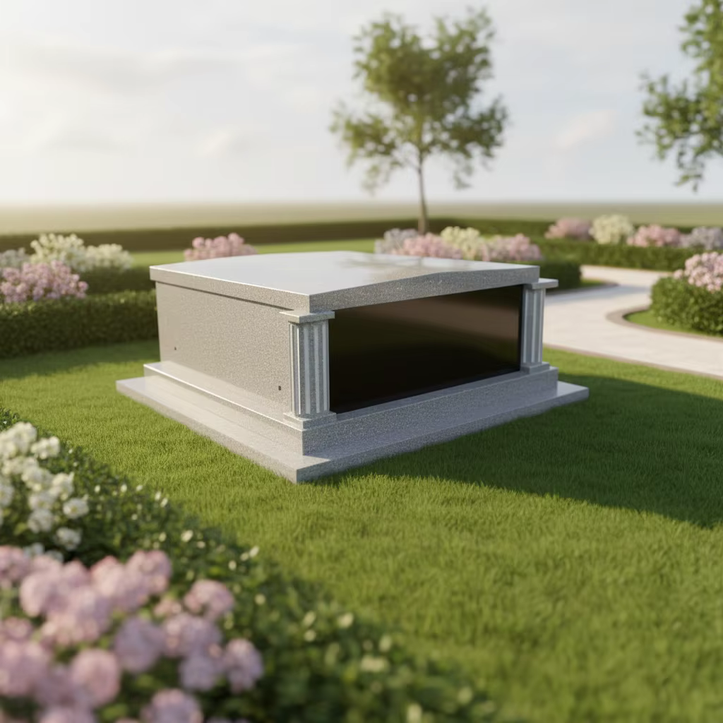 Custom Granite Mausoleum cemetery memorial stone
