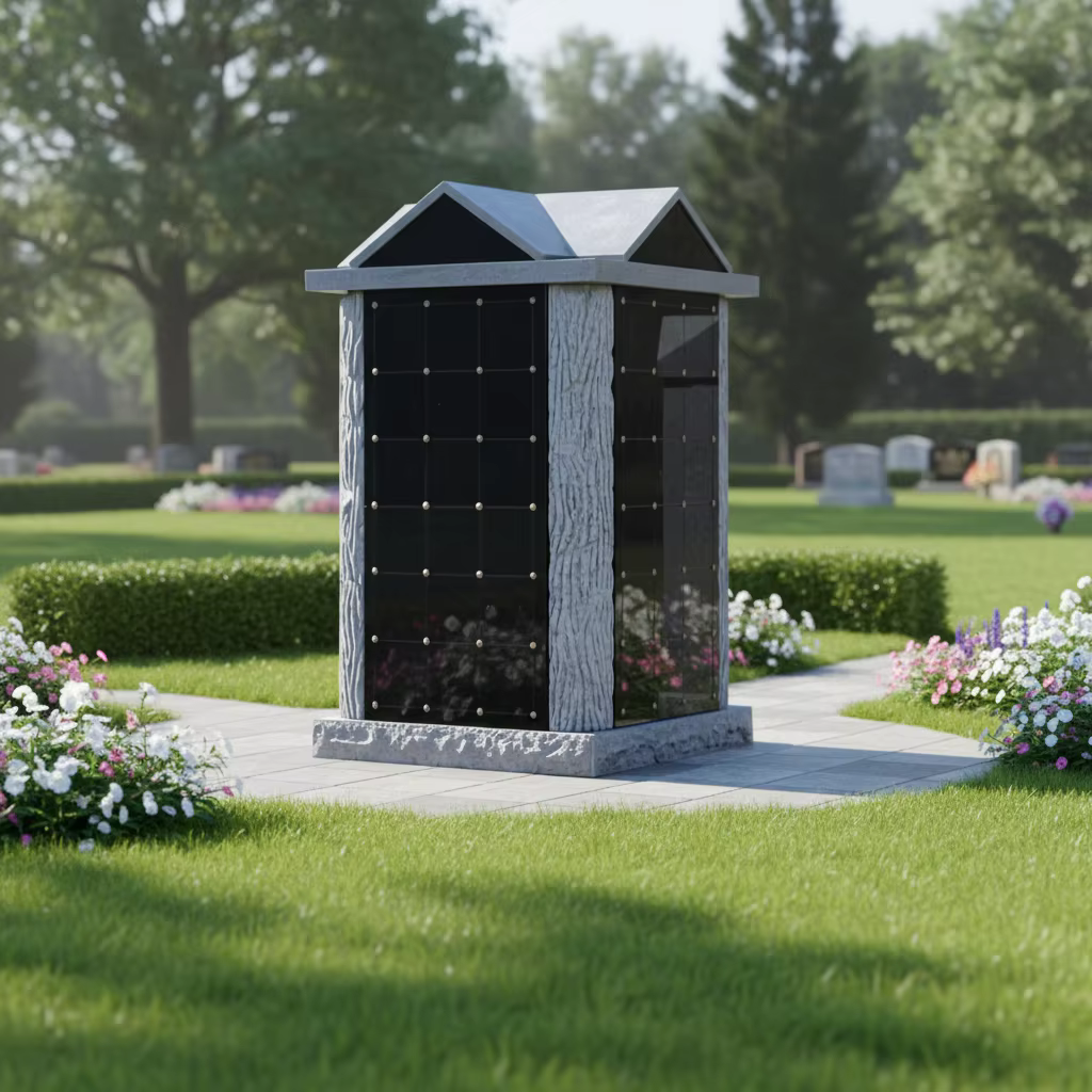 Black American Granite Tombstone cemetery memorial stone