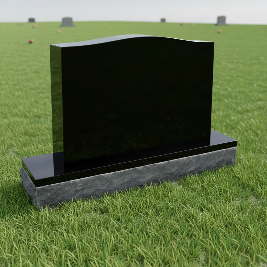 Black Granite Headstone cemetery memorial stone