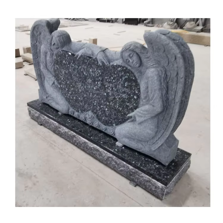 Blue Granite Tombstone Statue detail image 2