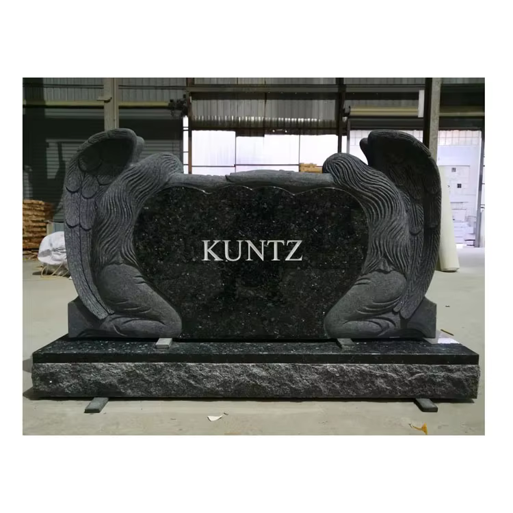 Blue Granite Tombstone Statue detail image 3