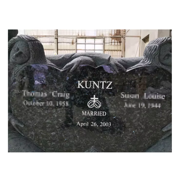 Blue Granite Tombstone Statue detail image 5