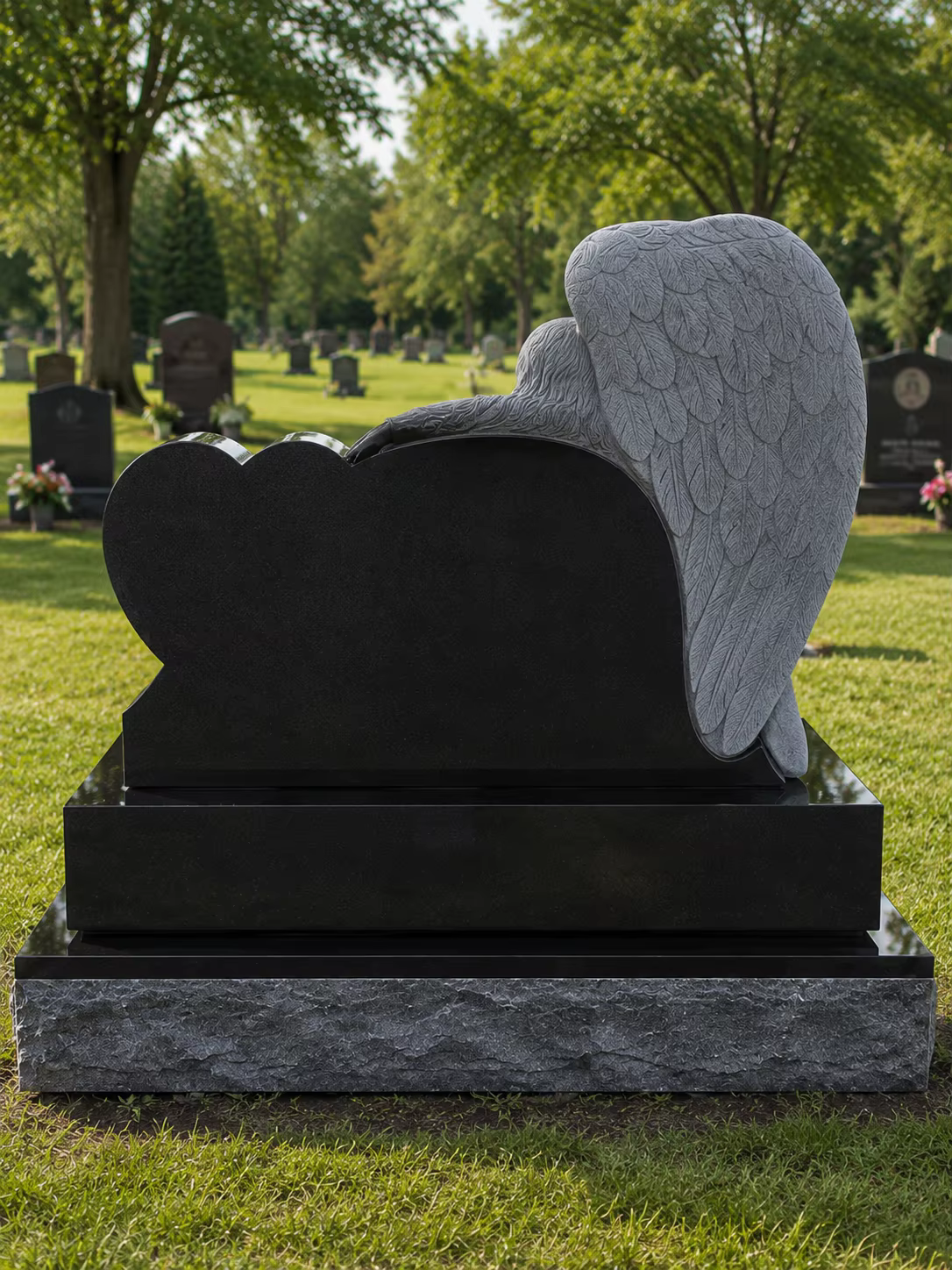 Natural Stone Tombstone Statue detail image 2