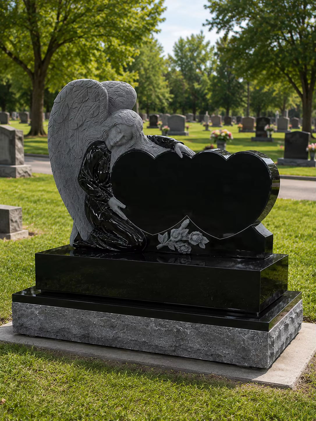 Natural Stone Tombstone Statue detail image 3
