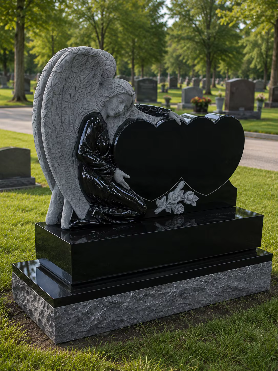 Natural Stone Tombstone Statue detail image 4