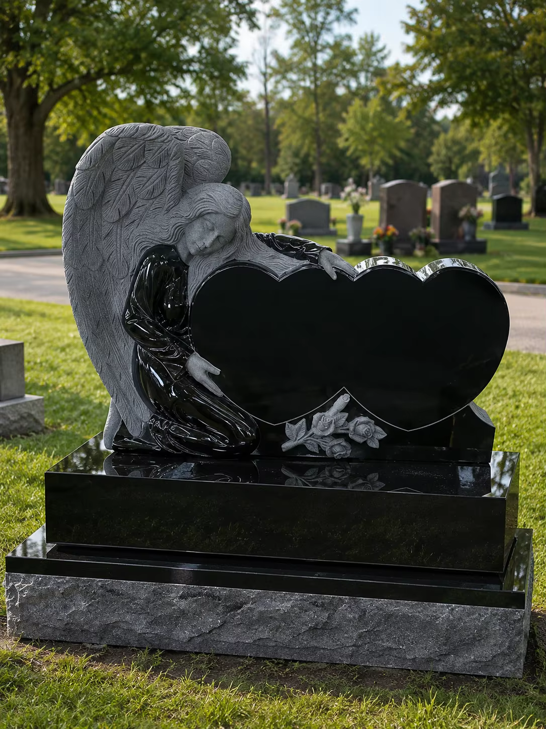 Natural Stone Tombstone Statue cemetery memorial stone