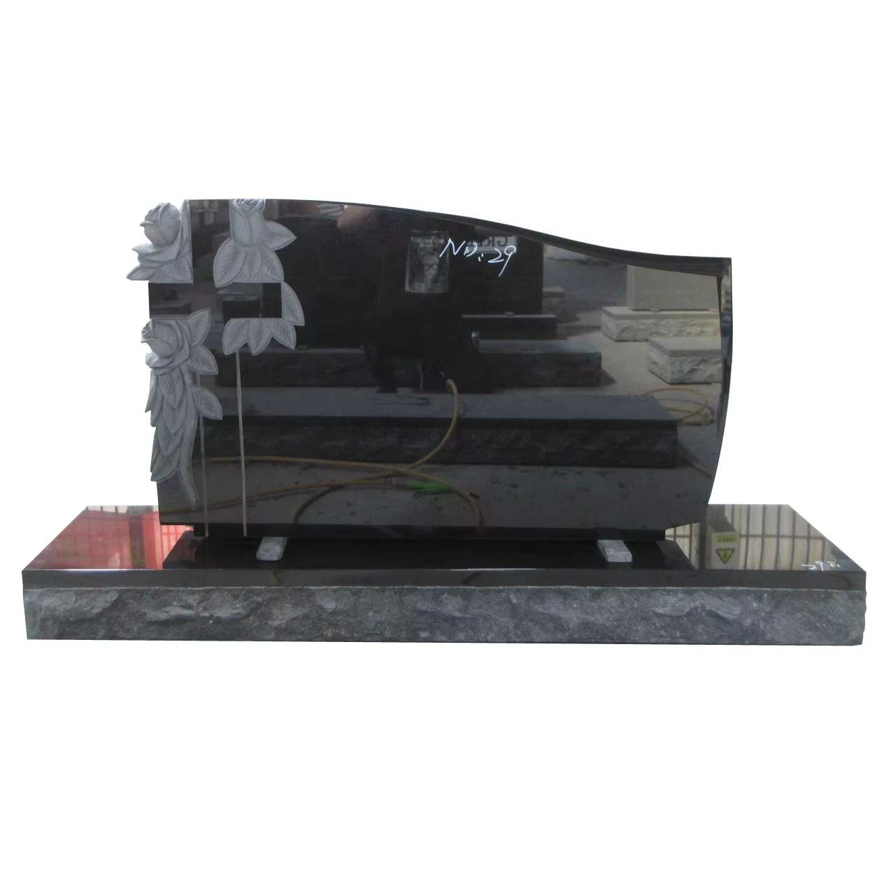 Black Granite Headstone cemetery memorial stone