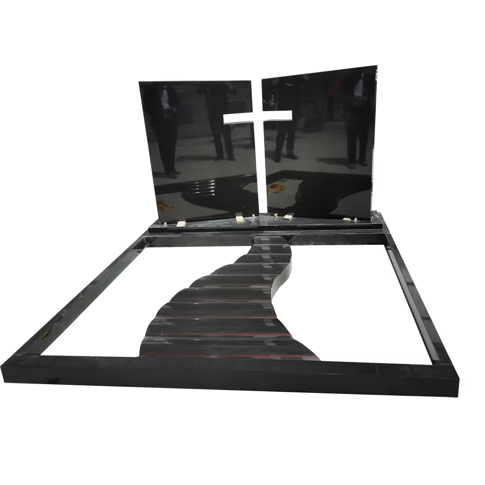Black Granite Headstone cemetery memorial stone