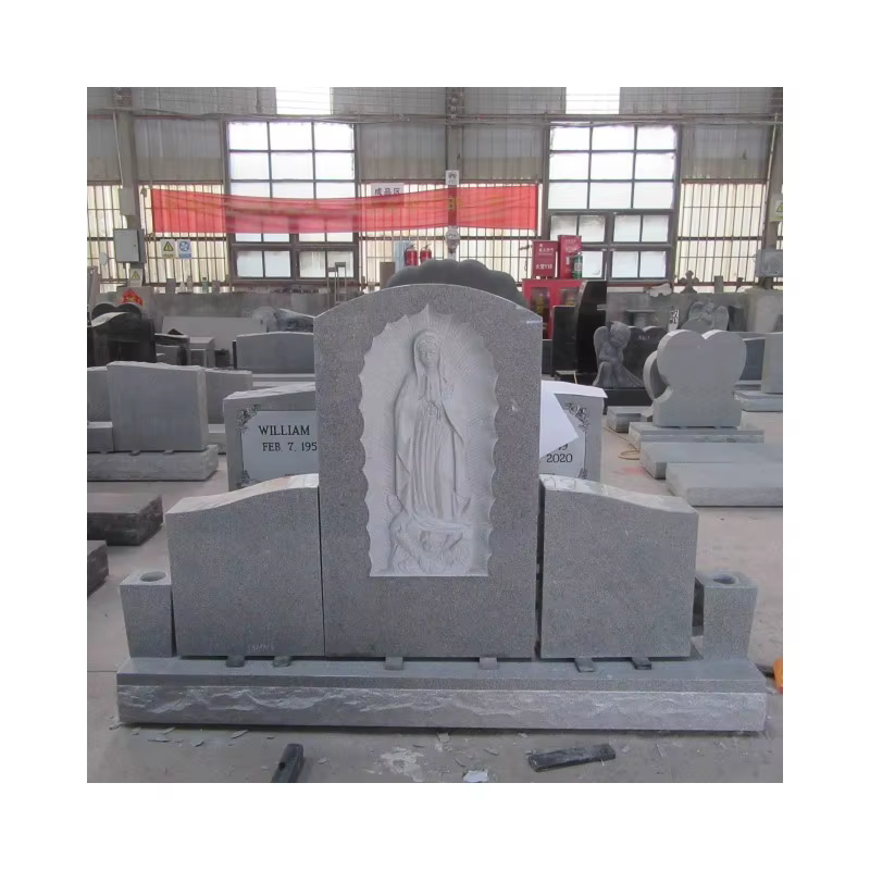 White Granite Headstone cemetery memorial stone