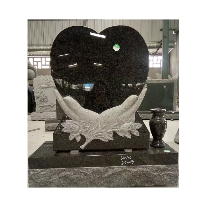 Black Granite Headstone cemetery memorial stone