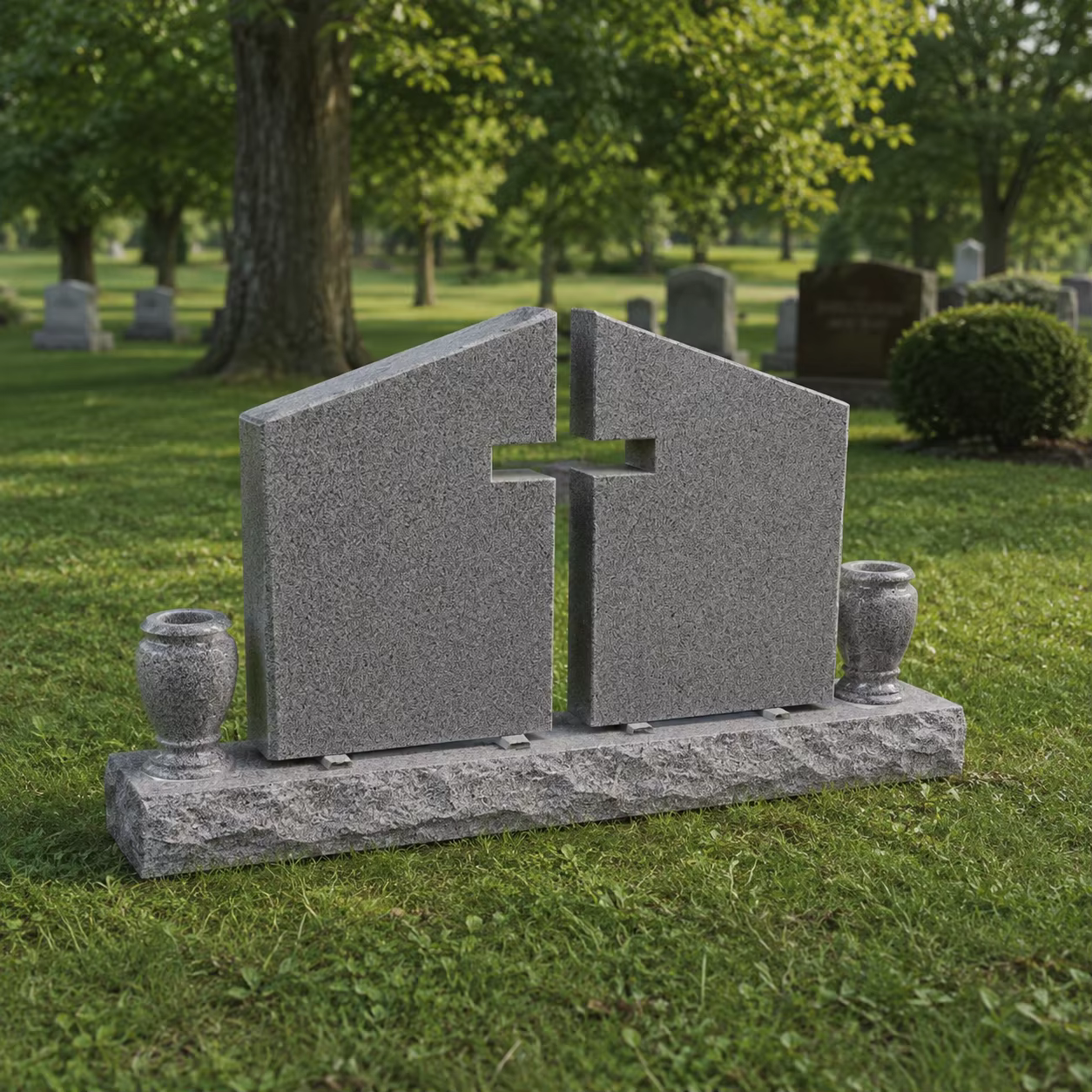 Modern Granite Tombstone cemetery memorial stone
