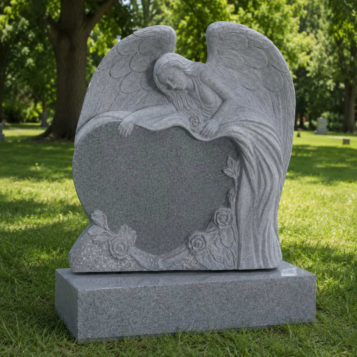 Granite Tombstone Statue cemetery memorial stone