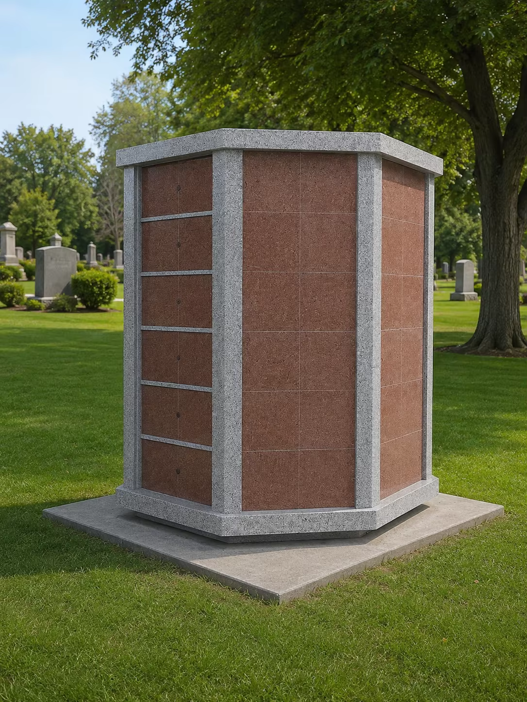 Gray American Granite Columbarium detail image 5