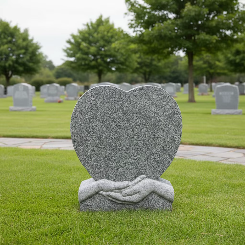 Grey American Granite Tombstone Statue cemetery memorial stone