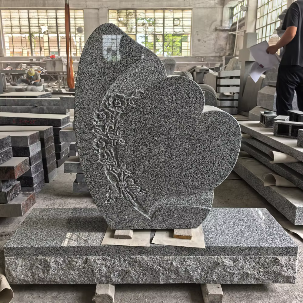 Grey American Granite Headstone detail image 3