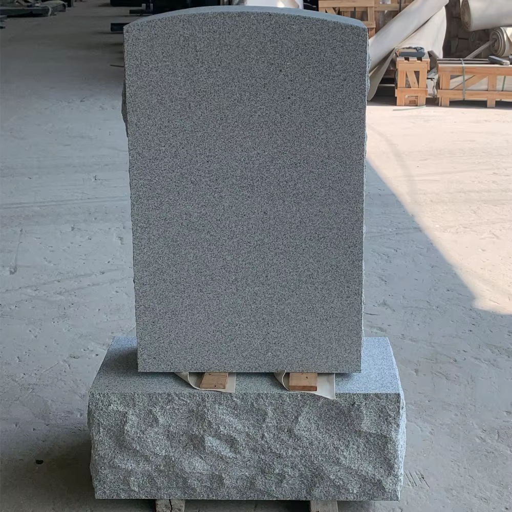 Grey Modern Granite Tombstone detail image 2
