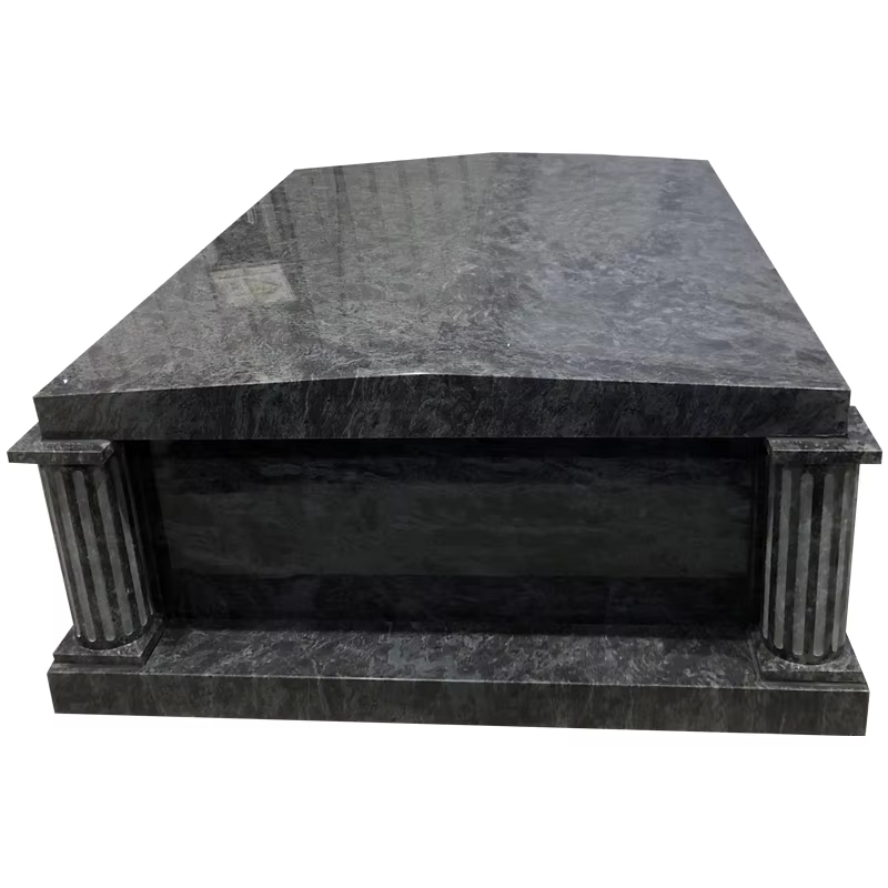 Custom Natural Stone Mausoleum cemetery memorial stone