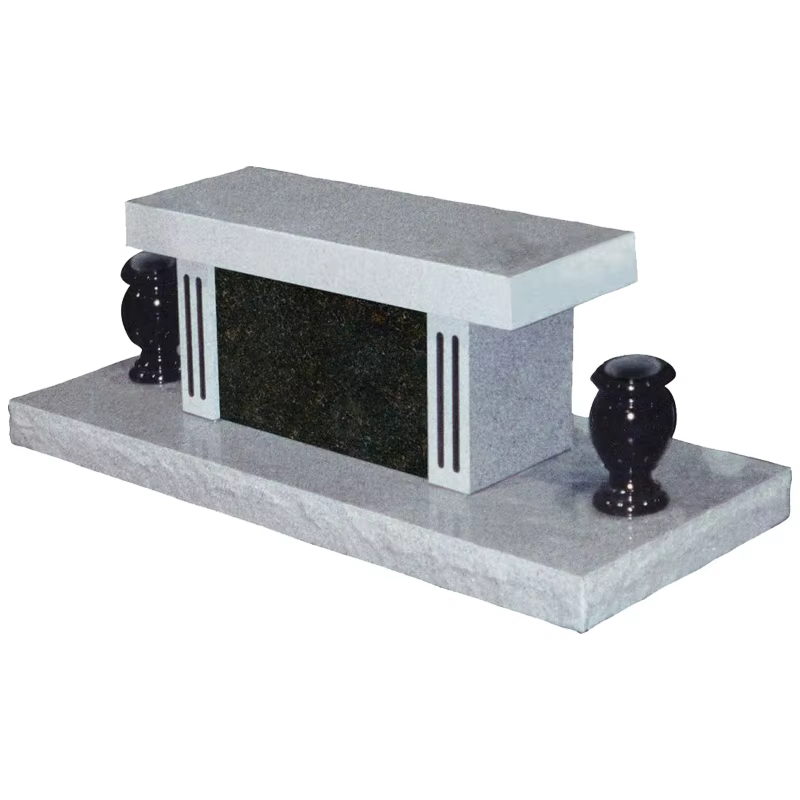 Grey Granite Memorial Bench cemetery memorial stone