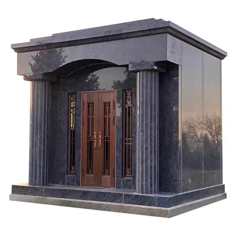 Custom Granite Mausoleum cemetery memorial stone