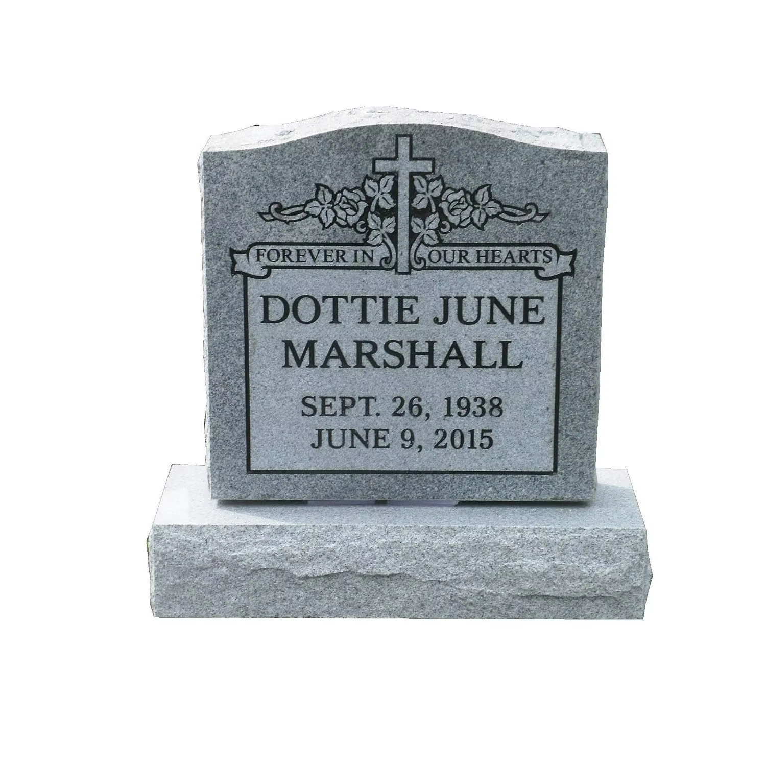 Gray American Granite Monument cemetery memorial stone