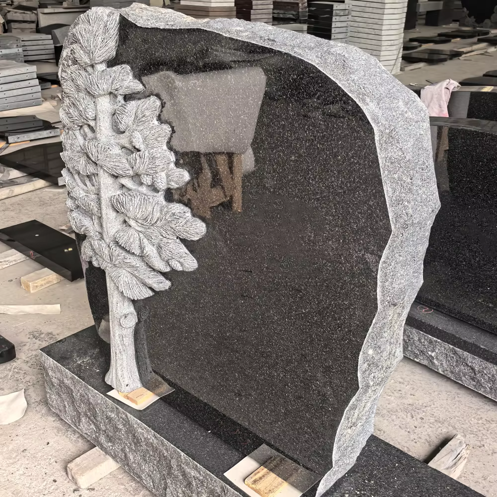 Black American Granite Headstone detail image 3
