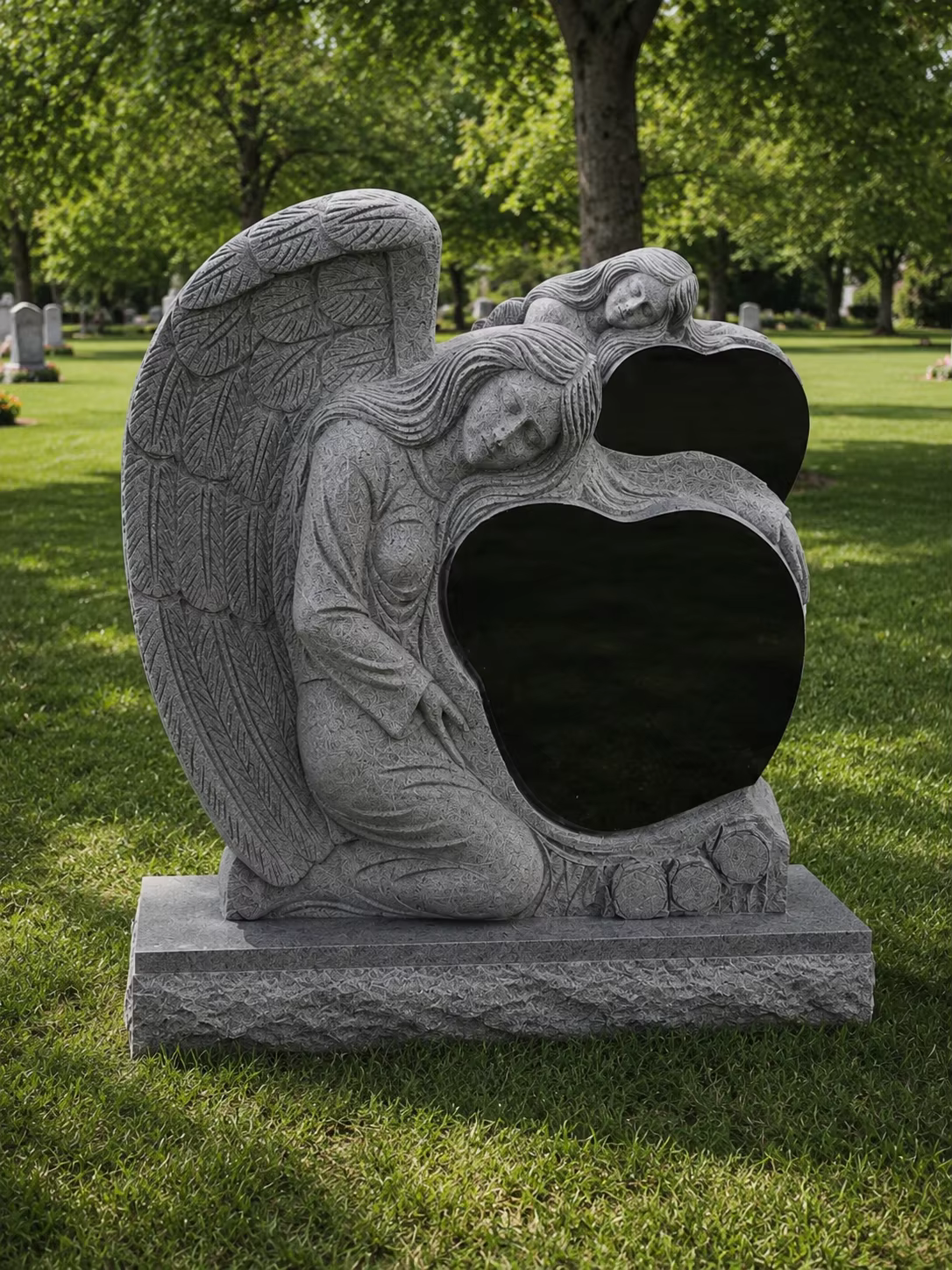 European Granite Tombstone Statue detail image 4