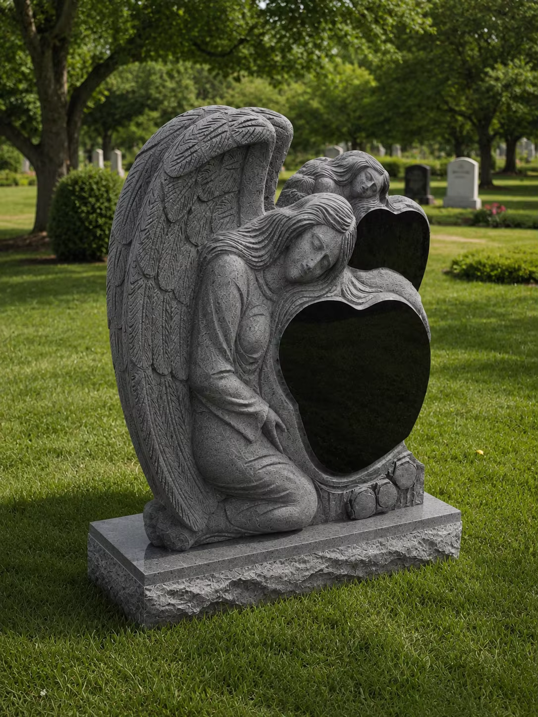 European Granite Tombstone Statue detail image 6