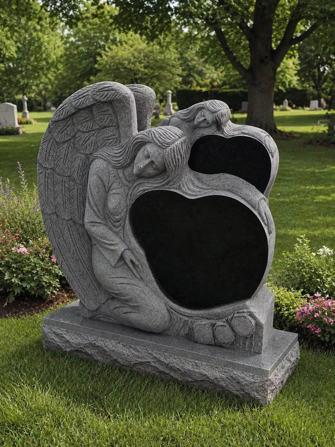 European Granite Tombstone Statue cemetery memorial stone